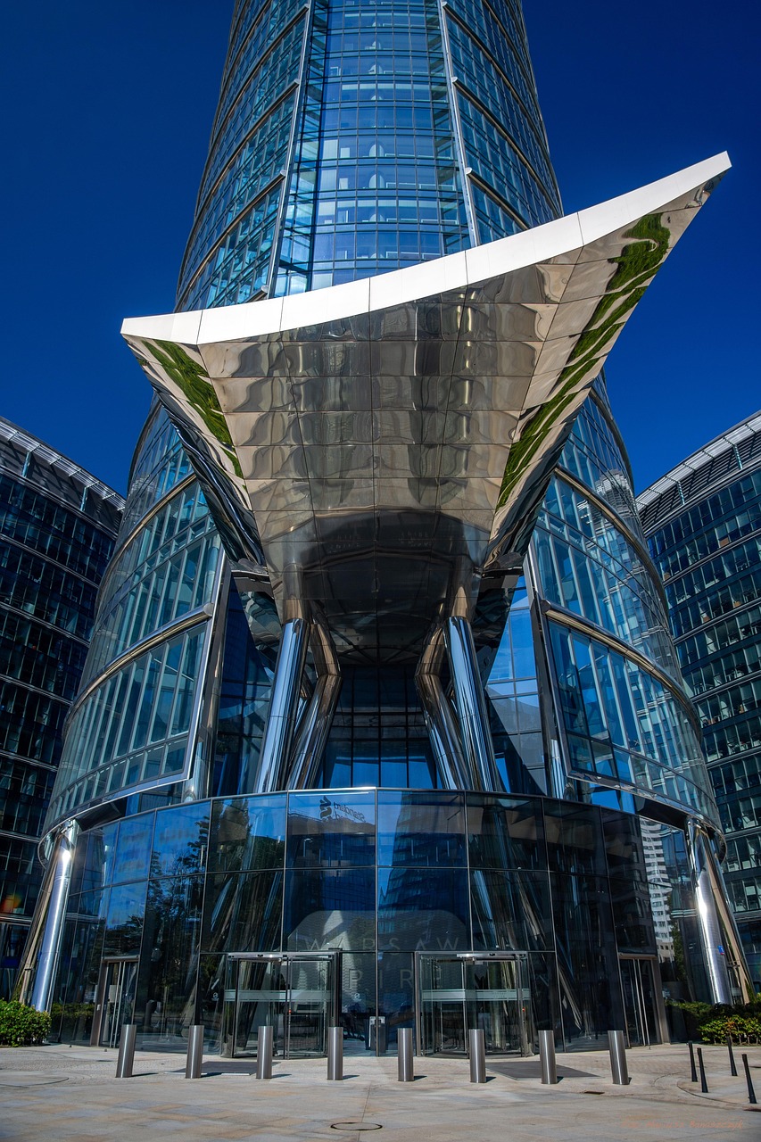 city, architecture, urban, skyscraper, facade, exterior, poland, warsaw