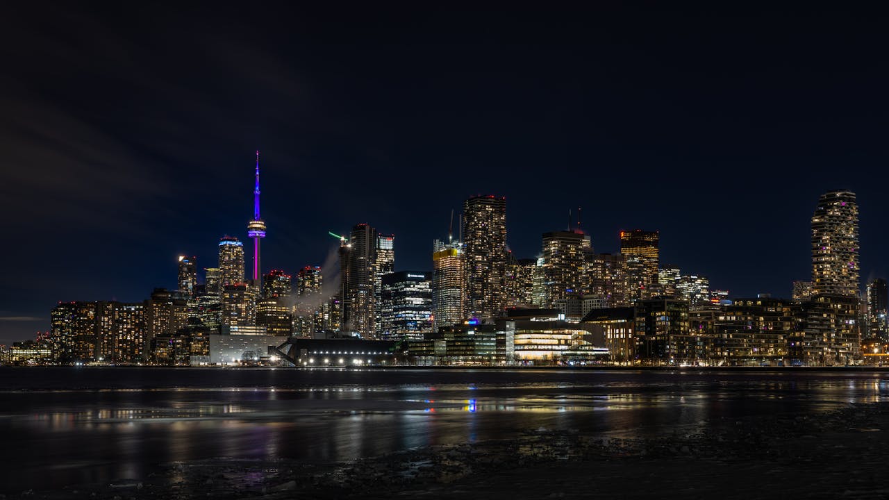 Free stock photo of architecture at night, toronto skyline